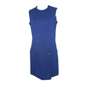 Vintage Jonathan Logan Dress‎ Sleeveless Blue Mod Retro Shift Drop Waist XS/S